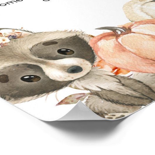 Autumn Woodland Girl Game Late Night Diaper Poster (Hoek)