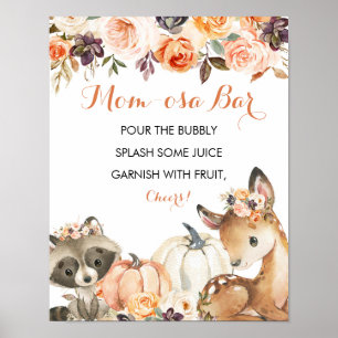 Autumn Woodland Girl Game Momosa Bar Poster