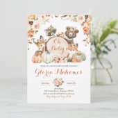 Autumn Woodland Girl Oh Baby Baby shower Kaart (Staand voorkant)