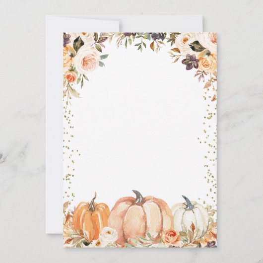 Autumn Woodland Girl Oh Baby Baby shower Kaart (Achterkant)