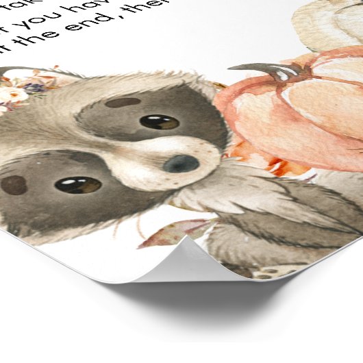 Autumn Woodland Girl zeggen niet dat er Baby Spell Poster (Hoek)