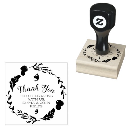 Autumn Woodland krans dank u Rubberstempel (Gestempeld)