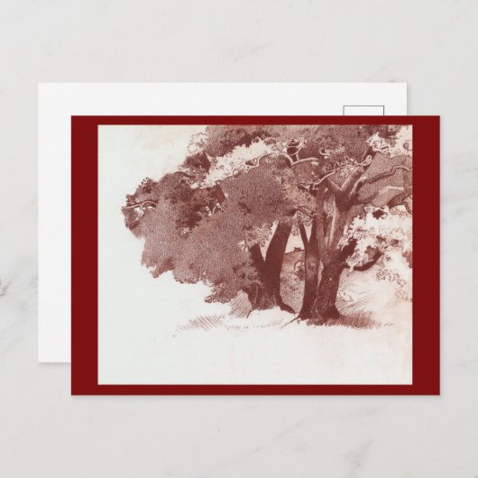 Autumn Woodland Oak Trees Art Briefkaart (Voorkant / Achterkant)