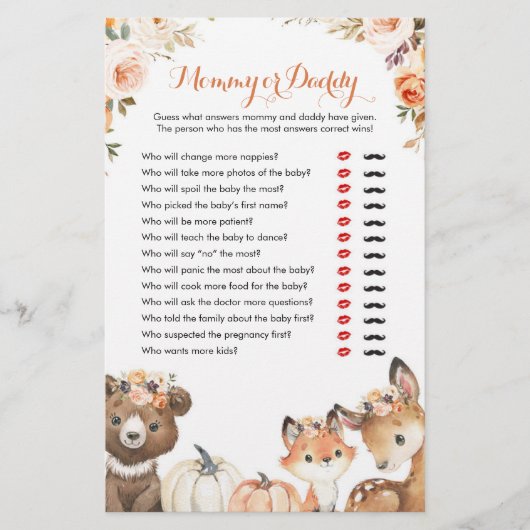 Autumn Woodland Oh Baby, mama of papa games (Voorkant)