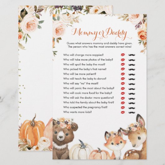 Autumn Woodland Oh Baby, mama of papa games (Voorkant / Achterkant)