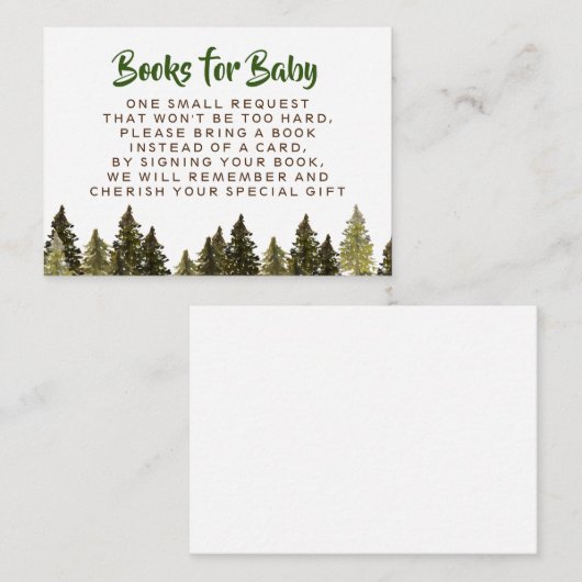 Autumn Woodland Rustic Books for Baby Informatiekaartje (Voorkant / Achterkant)