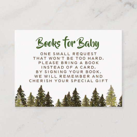 Autumn Woodland Rustic Books for Baby Informatiekaartje (Voorkant)