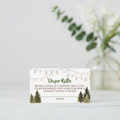 Autumn Woodland Rustic Diaper Raffle Enclosure Car Informatiekaartje (Staand voorkant)