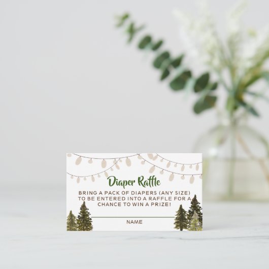 Autumn Woodland Rustic Diaper Raffle Enclosure Car Informatiekaartje (Staand voorkant)