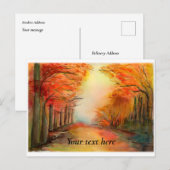 Autumn Woodland Waterverf Schilderen Briefkaart (Voorkant / Achterkant)