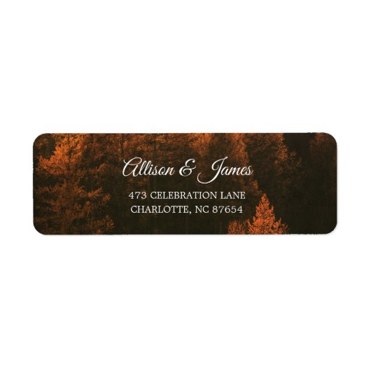 Autumn Woods Minimalist Etiket (Voorkant)