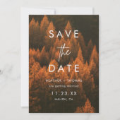 Autumn Woods Minimalist Save the Date (Voorkant)