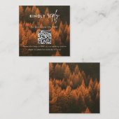 Autumn Woods Minimalist Wedding RSVP Card Informatiekaartje (Voorkant / Achterkant)