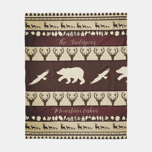 Autumn woods personalized cabin fleece deken (Voorkant)