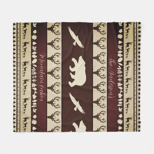 Autumn woods personalized cabin fleece deken (Voorkant (Horizontaal))