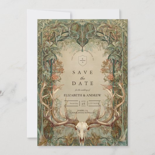 Autumn Woods Rustic Wedding Save The Date (Voorkant)