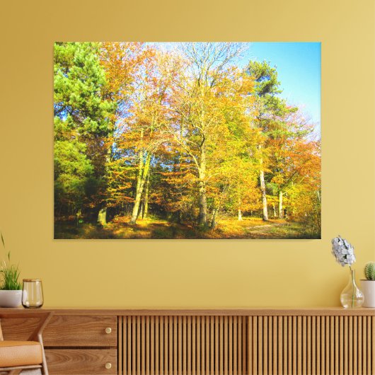 Autumn Woods & Sunshine - Canvas Afdruk (Insitu (Woonkamer))