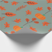 Autumn Wrapping Paper Pompoen en bladeren Art Cadeaupapier (Hoek)