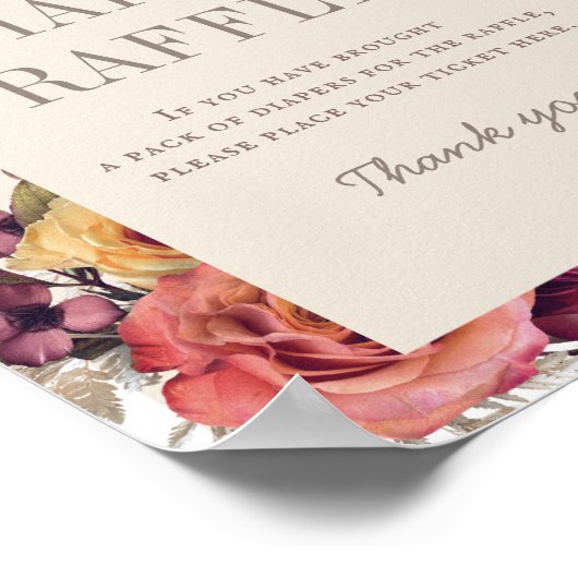Autumn Wreath Arch Tan Baby Shower Diaper Raffle Poster (Hoek)