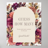 Autumn Wreath Arch Tan Baby Shower Guess How Many Poster (Voorkant)