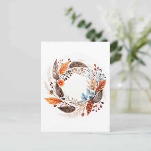 Autumn wreath briefkaart (Staand voorkant)