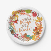 Autumn Wreath geeft Bedankt Papieren Bordje (Voorkant)