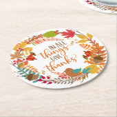 Autumn Wreath geeft Bedankt Ronde Kartonnen Onderzetter (Gebogen)