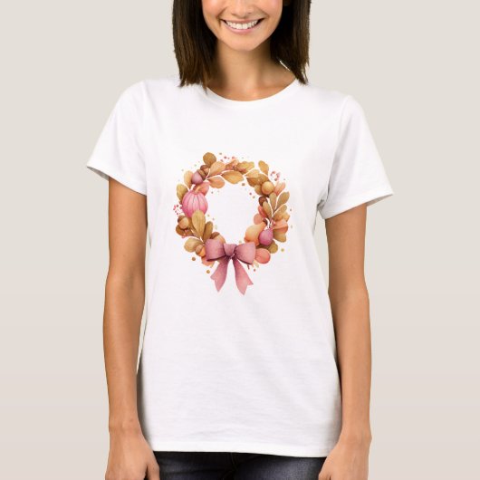 Autumn Wreath Graphic T-Shirt – Thanksgiving T-shi (Voorkant)