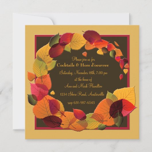 Autumn Wreath Invitation Kaart (Voorkant)