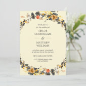 Autumn Wreath | Moderne bruiloft Kaart (Staand voorkant)