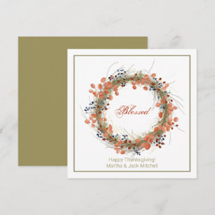Autumn Wreath Personalized Thanksgiving Notitiekaartje