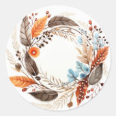 Autumn wreath ronde sticker (Voorkant)