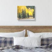 Autumn Yellow Aspen Trees Mountain Landscape Foto Canvas Afdruk (Insitu (Slaapkamer))