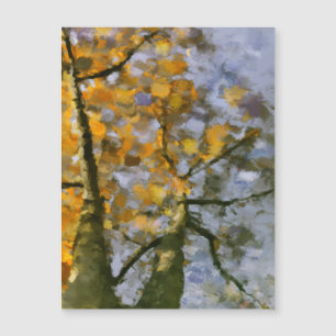 Autumn Yellow Leaves Waterverf Magnetic Card