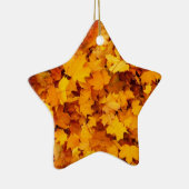 Autumn Yellow Maple Leaves Keramisch Ornament (Rechts)