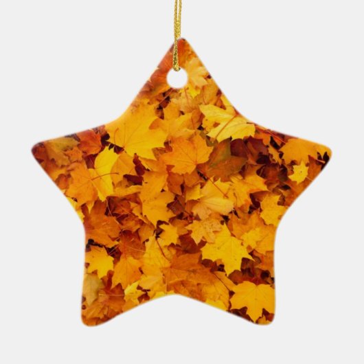 Autumn Yellow Maple Leaves Keramisch Ornament (Voorkant)