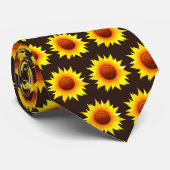 Autumn Yellow Sunflower Stropdas (Opgerold)