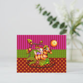 Autumn Zebra Pixel Art Briefkaart (Staand voorkant)