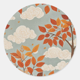 Autumnal Ascent Ronde Sticker