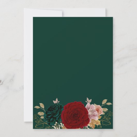 Autumnal Bourgondië Emerald Greeny Baby shower Kaart (Achterkant)