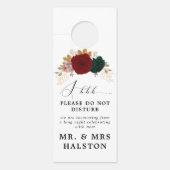 Autumnal Bourgondische smaragdgroen niet storen Deurhanger (Voorkant)