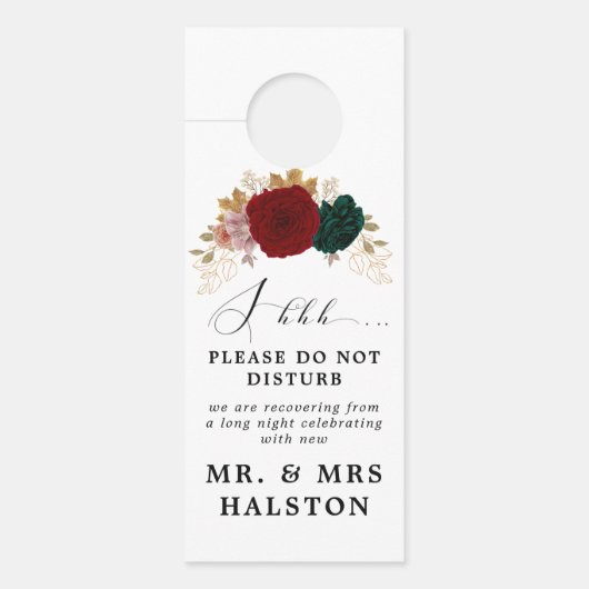 Autumnal Bourgondische smaragdgroen niet storen Deurhanger (Voorkant)