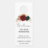 Autumnal Bourgondische smaragdgroen niet storen Deurhanger (Achterkant)