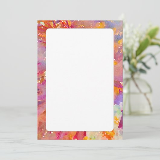 Autumnal Bright Bordered Invitation Kaart (Staand voorkant)