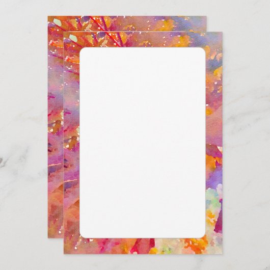 Autumnal Bright Bordered Invitation Kaart (Voorkant / Achterkant)