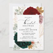 Autumnal Burgundy Emerald Greeny Vrijgezellenfeest Kaart (Voorkant)