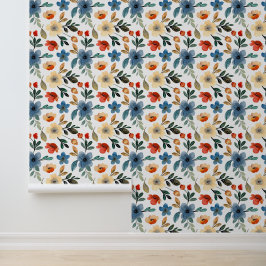 Autumnal Charm: Rustic Floral Behang