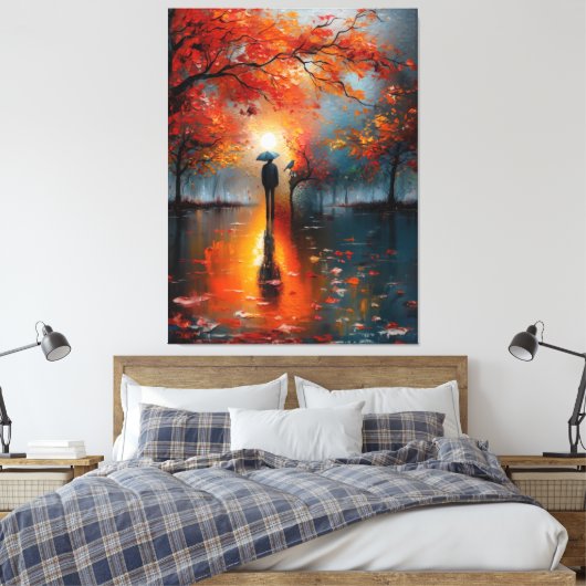 🌕🍂🎨 Autumnal Dreamscape 🌌✨ Canvas Afdruk (Insitu (Slaapkamer))