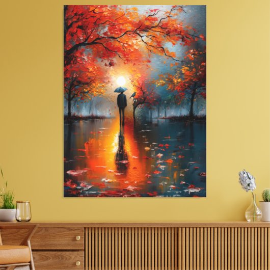 🌕🍂🎨 Autumnal Dreamscape 🌌✨ Canvas Afdruk (Insitu (Woonkamer))