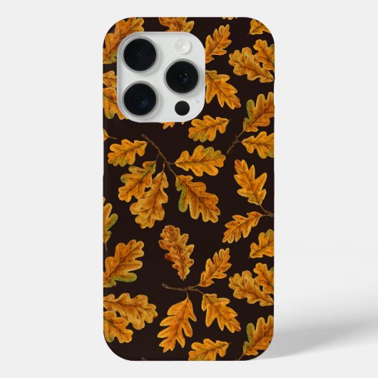 Autumnal eikenbladeren op donkerbruin Case-Mate iPhone case (Achterkant)